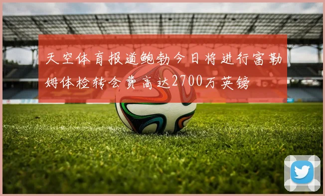天空体育报道鲍勃今日将进行富勒姆体检转会费高达2700万英镑
