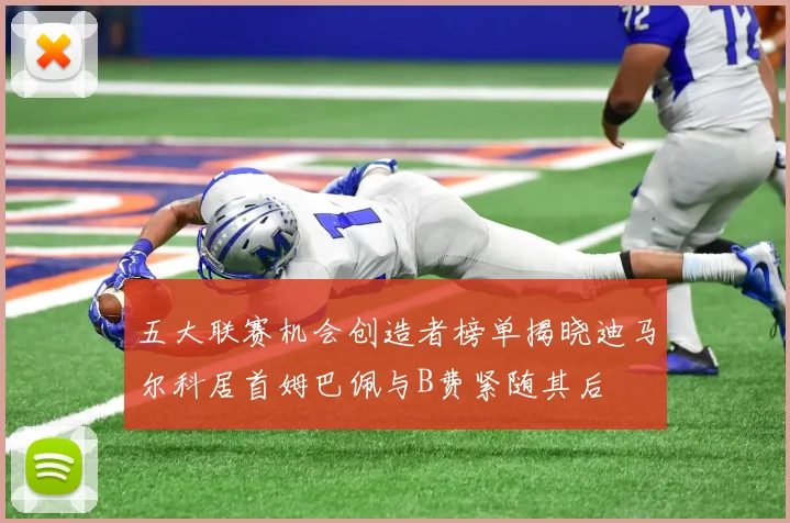 五大联赛机会创造者榜单揭晓迪马尔科居首姆巴佩与B费紧随其后